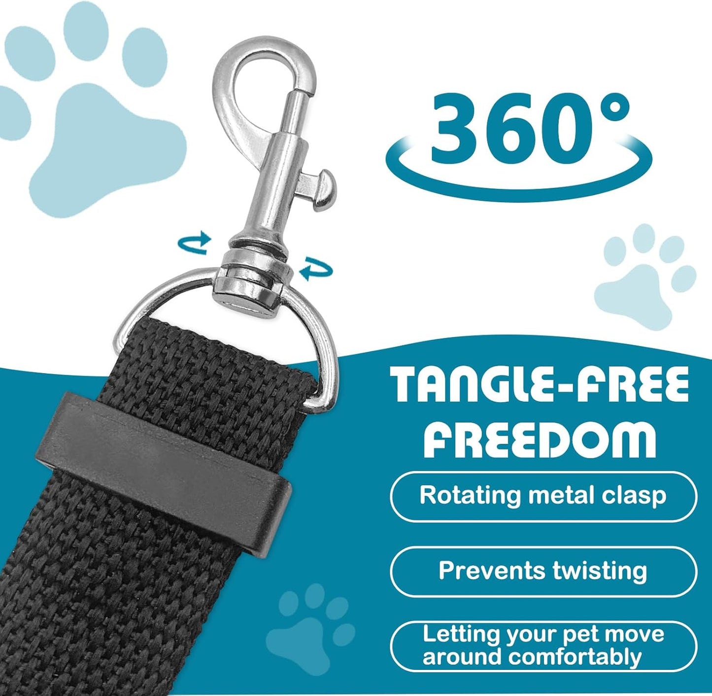 Adjustable Dog Seat Belt for Car, 2 Pack Pet Safety Belts for Vehicles, Heavy-Duty Nylon Puppy Harness Seatbelt Leash for Driving, Universal Fit Seatbelts for Pets in SUV, Truck, Travel, Black